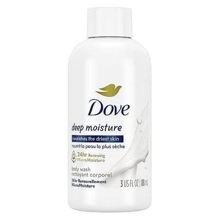 Dove Body Wash Deep Moisture for Dry Skin Body Wash with 24hr Renewing MicroMoisture Nourishes the Driest Skin 3 Oz