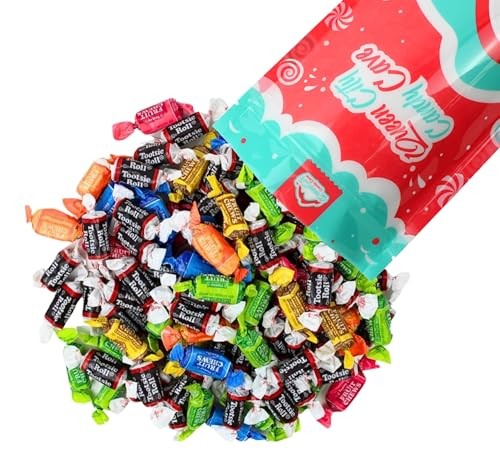 Mini Assorted Flavored Tootsie Rolls Bulk Candy - Chocolate, Fruity, and Vanilla Tootsie Rolls Candy Midgees - Individually Wrapped Flavor Tootsie Rol