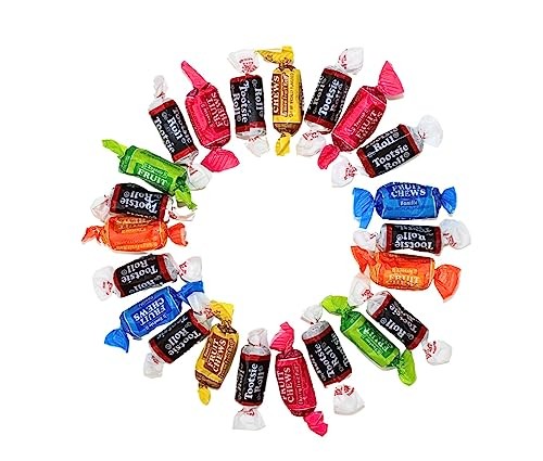 Mini Assorted Flavored Tootsie Rolls Bulk Candy - Chocolate, Fruity, and Vanilla Tootsie Rolls Candy Midgees - Individually Wrapped Flavor Tootsie Rol thumbnail
