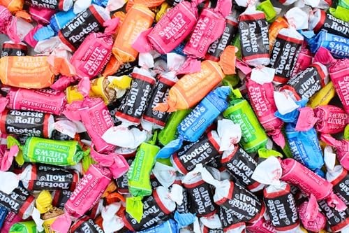 Mini Assorted Flavored Tootsie Rolls Bulk Candy - Chocolate, Fruity, and Vanilla Tootsie Rolls Candy Midgees - Individually Wrapped Flavor Tootsie Rol thumbnail