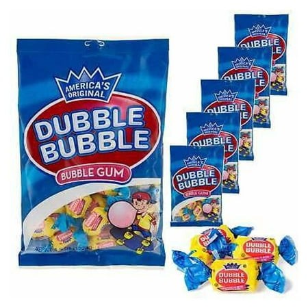6 Bags Original Flavor Dubble Bubble Gum Chewing Candy Pinata Easter 4.5oz Each