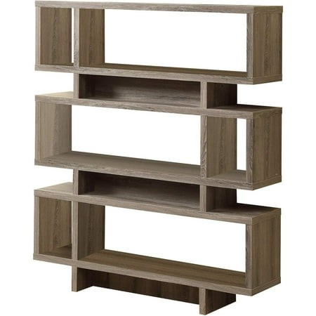 3251 Bookshelf  Bookcase  Etagere  4 Tier  55  H  Office  Bedroom  Laminate  Brown  Contemporary  Modern Bookcase-55 H/Dark Taupe Style  47.25  L X 12