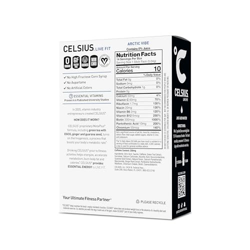 CELSIUS® on-the-Go Powder Sticks Arctic Vibe, Essential Energy 2.6 Oz (14 Sticks per Pack) thumbnail