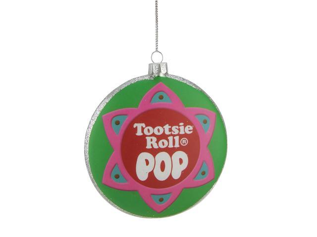 31744199 Candy Lane Tootsie Roll Pop Orignal Candy-Filled Lollipop Christmas Disc Ornament