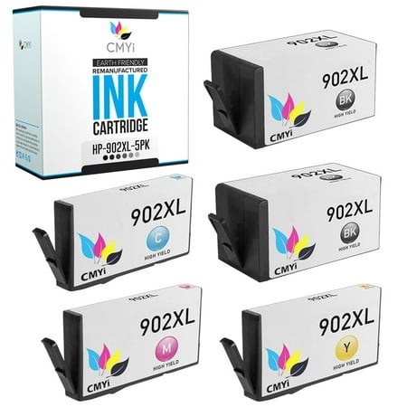 CMYi 902XL Combo Pack of 5 Ink Cartridges Compatible for HP902XL - OfficeJet 6950  6951  6954  6958  6962  6975  6979  Pro 6971  6974  6975  6976  697
