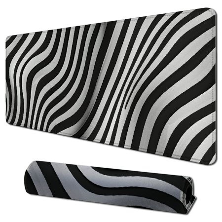 Wllo0ord Desk Pad Extended Mouse Pad with Stitched Edges Large Non Slip Gaming Desk Mat Whirlpool Illusion Keyboard Mouse Mat Desk Protector for Work 