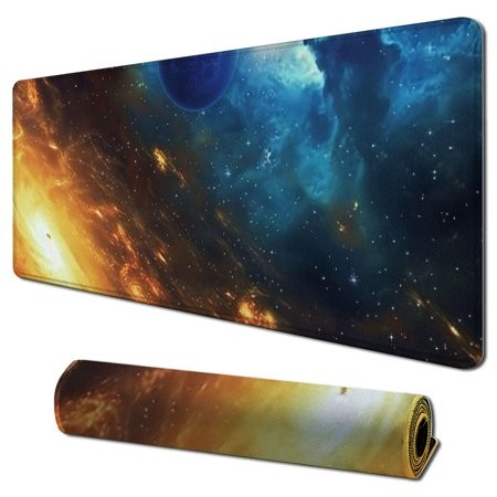 Wllo0ord Desk Pad Extended Mouse Pad with Stitched Edges Large Non Slip Gaming Desk Mat Keyboard Mouse Mat Desk Protector for Work Game Office Home 31