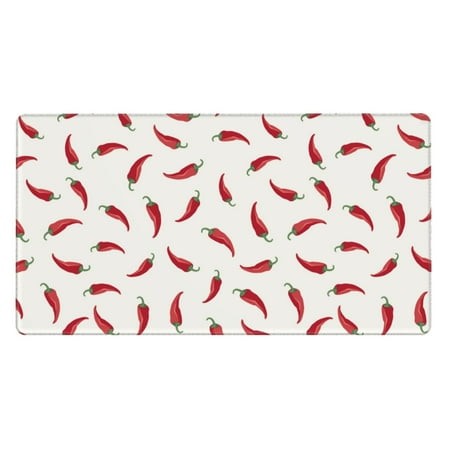 Bingfone Chili Large Gaming Mouse Pad Extended Desk Mousepad with Stitched Edges Non-Slip Base Water Resist Keyboard Pad for Gamer  Office & Home  29.