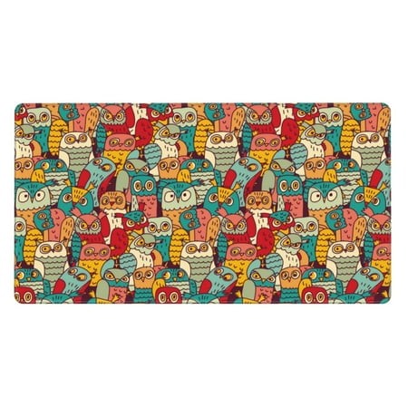 Bingfone Funny Owl Bird Large Gaming Mouse Pad Extended Desk Mousepad with Stitched Edges Non-Slip Base Water Resist Keyboard Pad for Gamer  Office & 