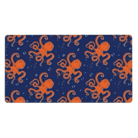 Bingfone Octopus Large Gaming Mouse Pad Extended Desk Mousepad with Stitched Edges Non-Slip Base Water Resist Keyboard Pad for Gamer  Office & Home  2