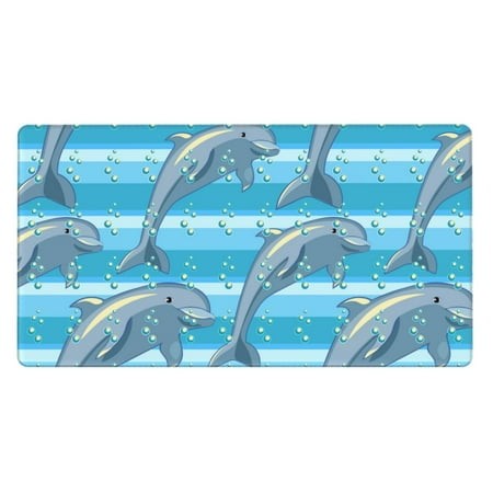 Bingfone Dolphin Large Gaming Mouse Pad Extended Desk Mousepad with Stitched Edges Non-Slip Base Water Resist Keyboard Pad for Gamer  Office & Home  2