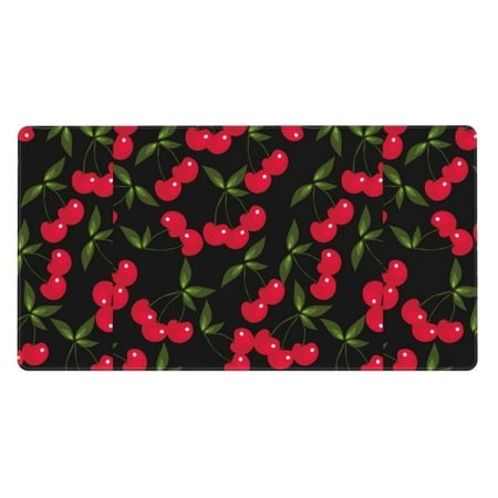 Bingfone Cherry Large Gaming Mouse Pad Extended Desk Mousepad with Stitched Edges Non-Slip Base Water Resist Keyboard Pad for Gamer  Office & Home  29