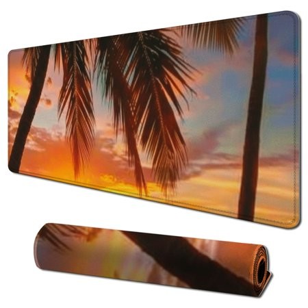 Wllo0ord Desk Pad Extended Mouse Pad with Stitched Edges Large Non Slip Desk Mat Keyboard Mouse Mat Desk Protector for Work Game Office Home 31.5x11.8