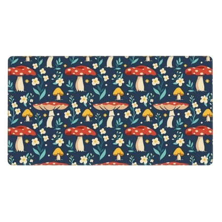 Bingfone Colorful Mushrooms Large Gaming Mouse Pad Extended Desk Mousepad with Stitched Edges Non-Slip Base Water Resist Keyboard Pad for Gamer  Offic