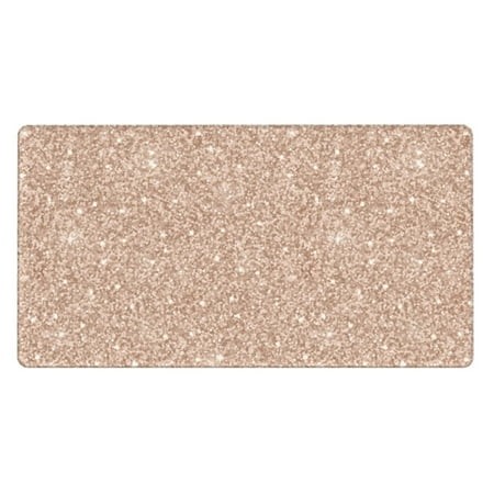Bingfone Beige Sparkling Glitter Large Gaming Mouse Pad Extended Desk Mousepad with Stitched Edges Non-Slip Base Water Resist Keyboard Pad for Gamer  