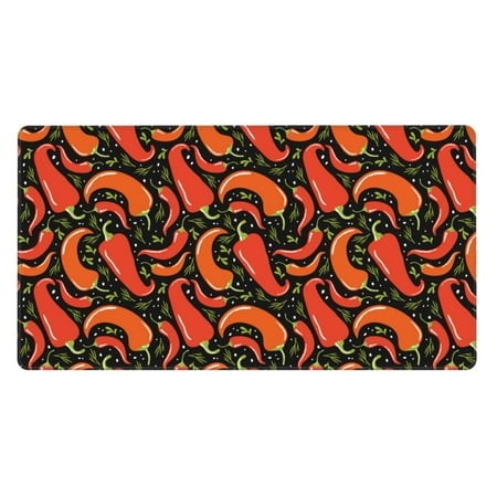 Bingfone Red Hot Chili Large Gaming Mouse Pad Extended Desk Mousepad with Stitched Edges Non-Slip Base Water Resist Keyboard Pad for Gamer  Office & H