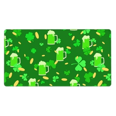 Bingfone St Patrick S Day2 Large Gaming Mouse Pad Extended Desk Mousepad with Stitched Edges Non-Slip Base Water Resist Keyboard Pad for Gamer  Office