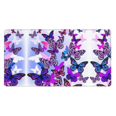 Bingfone Flying Butterflies Large Gaming Mouse Pad Extended Desk Mousepad with Stitched Edges Non-Slip Base Water Resist Keyboard Pad for Gamer  Offic
