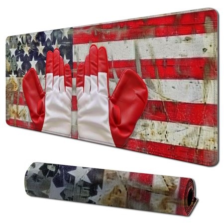 Wllo0ord Desk Pad Extended Mouse Pad with Stitched Edges Large Non Slip Gaming Desk Mat Happy Labor Day Keyboard Mouse Mat Desk Protector for Work Gam