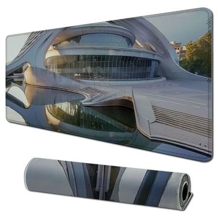 Wllo0ord Desk Pad Extended Mouse Pad with Stitched Edges Large Non Slip Gaming Desk Mat City of the Arts and the Sciences Keyboard Mouse Mat Desk Prot