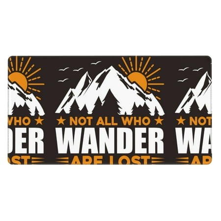 Bingfone Not All Who Wander Are Lost4 Large Gaming Mouse Pad Extended Desk Mousepad with Stitched Edges Non-Slip Base Water Resist Keyboard Pad for Ga