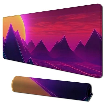 Plloopoed Large Gaming Mouse Pad  Extended XXL Desk Pad & Non-Slip Rubber Mat for Mice and Keyboard with Stitched Edges 31.5x11.8 in
