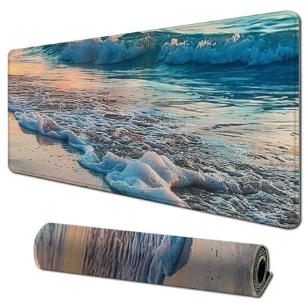 Plloopoed Desk Mat Large Mouse Pad Extended Gaming Mouse Pad Mat with Non-Slip Base Stitched Eges Mousepad for Computer Office Keyboard and Laptop - B