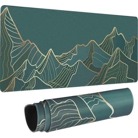 Abstract Mountain Large Gaming Mouse Pad  31.5 X 11.8 Inch Extended Mouse Pad Desk Pad with Non-Slip Base and Stitched Edge  Minimalist Computer Keybo