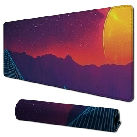 Plloopoed Large Gaming Mouse Pad  Extended XXL Desk Pad & Non-Slip Rubber Mat for Mice and Keyboard with Stitched Edges 31.5x11.8 in