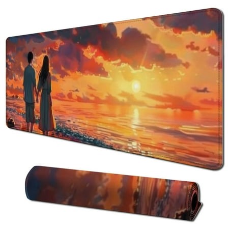 Plloopoed Large Gaming Mouse Pad  Extended XXL Desk Pad & Non-Slip Rubber Mat for Mice and Keyboard with Stitched Edges 31.5x11.8 in