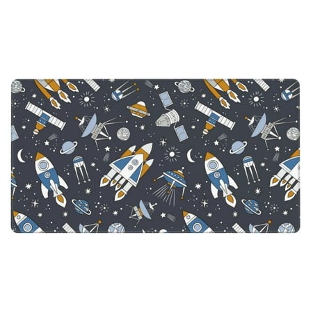 Bingfone Space Cars Large Gaming Mouse Pad Extended Desk Mousepad with Stitched Edges Non-Slip Base Water Resist Keyboard Pad for Gamer  Office & Home