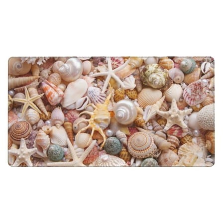 Bingfone Colorful Seashells Large Gaming Mouse Pad Extended Desk Mousepad with Stitched Edges Non-Slip Base Water Resist Keyboard Pad for Gamer  Offic