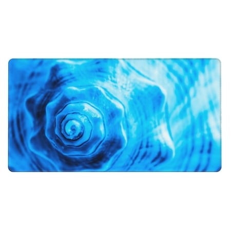 Bingfone Blue Shell Large Gaming Mouse Pad Extended Desk Mousepad with Stitched Edges Non-Slip Base Water Resist Keyboard Pad for Gamer  Office & Home