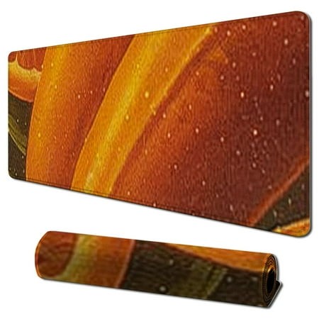 Plloopoed Large Gaming Mouse Pad  Extended XXL Desk Pad & Non-Slip Rubber Mat for Mice and Keyboard with Stitched Edges Orangerikcar 31.5x11.8 in