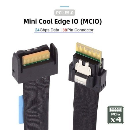 Chenyang PCI-E 5.0 Mini Cool Edge IO MCIO PCI-E 4i 38Pin Male to SFF-8654 Slimline 4X Extender Cable 50cm