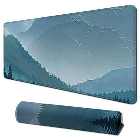 Plloopoed Desk Mat Large Mouse Pad Extended Gaming Mouse Pad Mat with Non-Slip Base Stitched Eges Mousepad for Computer Office Keyboard and Laptop - V