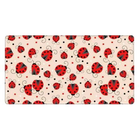 Bingfone Red Ladybug Large Gaming Mouse Pad Extended Desk Mousepad with Stitched Edges Non-Slip Base Water Resist Keyboard Pad for Gamer  Office & Hom