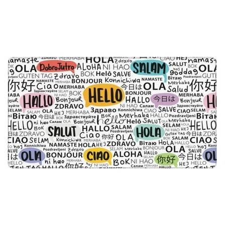 Bingfone Hello Large Gaming Mouse Pad Extended Desk Mousepad with Stitched Edges Non-Slip Base Water Resist Keyboard Pad for Gamer  Office & Home  29.