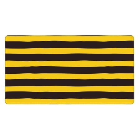 Bingfone Bee Stripe Large Gaming Mouse Pad Extended Desk Mousepad with Stitched Edges Non-Slip Base Water Resist Keyboard Pad for Gamer  Office & Home