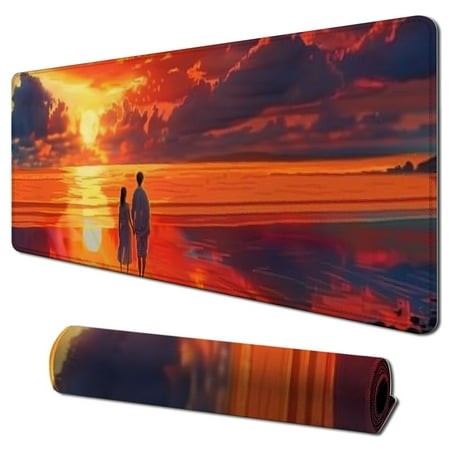 Plloopoed Large Gaming Mouse Pad  Extended XXL Desk Pad & Non-Slip Rubber Mat for Mice and Keyboard with Stitched Edges 31.5x11.8 in