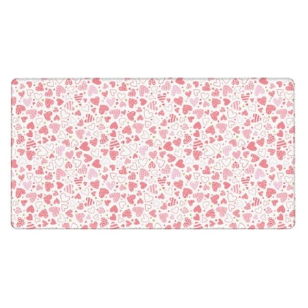 Bingfone Cute Hand Drawn Hearts Large Gaming Mouse Pad Extended Desk Mousepad with Stitched Edges Non-Slip Base 29.5 X 16 in