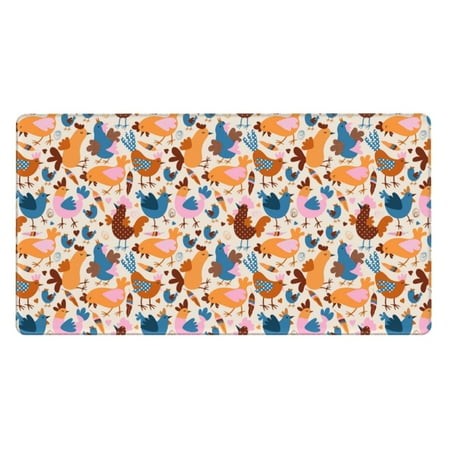 Bingfone Cute Chickens Large Gaming Mouse Pad Extended Desk Mousepad with Stitched Edges Non-Slip Base 29.5 X 16 in