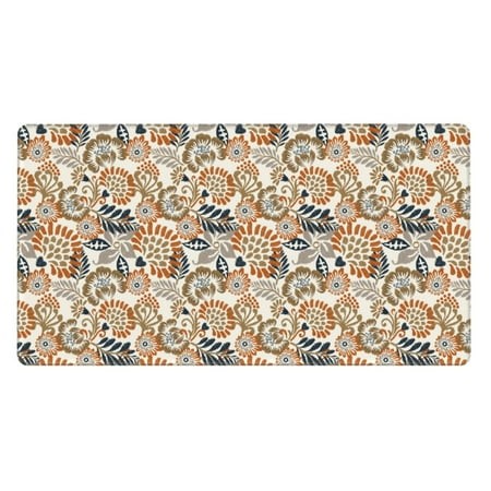 Bingfone Floral Paisley Large Gaming Mouse Pad Extended Desk Mousepad with Stitched Edges Non-Slip Base 29.5 X 16 in