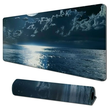 Plloopoed Desk Mat Large Mouse Pad Extended Gaming Mouse Pad Mat with Non-Slip Base Stitched Eges Mousepad for Computer Office Keyboard and Laptop - M