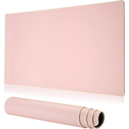 Large Gaming Mouse Pad with Durable Stitched Edges  Extended Waterproof Pink Mouse Mat with Non-Slip Rubber Base  Desk Topper Mat Keyboard Mouse Mouse