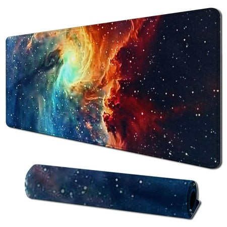 Plloopoed Large Gaming Mouse Pad with Superior Micro-Weave Cloth  Extended Desk Mousepad with Stitched Edges  Non-Slip Base  Water Resist Keyboard Pad