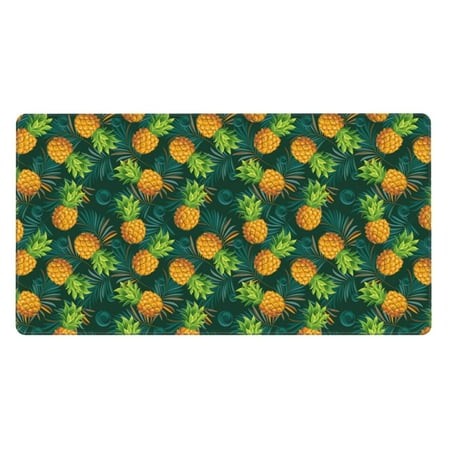 Bingfone Pineapples with Palm Leaves Large Gaming Mouse Pad Extended Desk Mousepad with Stitched Edges Non-Slip Base 29.5 X 16 in
