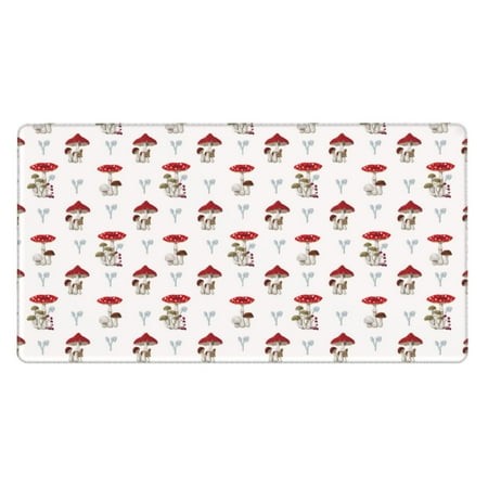 Bingfone Different Mushrooms Large Gaming Mouse Pad Extended Desk Mousepad with Stitched Edges Non-Slip Base 29.5 X 16 in