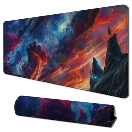 Plloopoed Large Extended Gaming Mouse Pad with Stitched Edges  Non-Slip Waterproof Rubber Base Desk Pad for Office  Computer  Keyboard 31.5x11.8 in