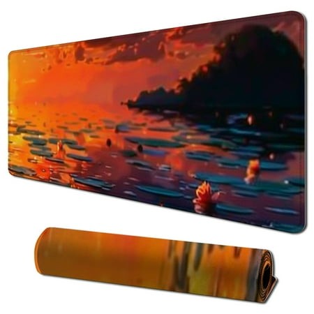 Plloopoed Large Gaming Mouse Pad  Extended XXL Desk Pad & Non-Slip Rubber Mat for Mice and Keyboard with Stitched Edges 31.5x11.8 in